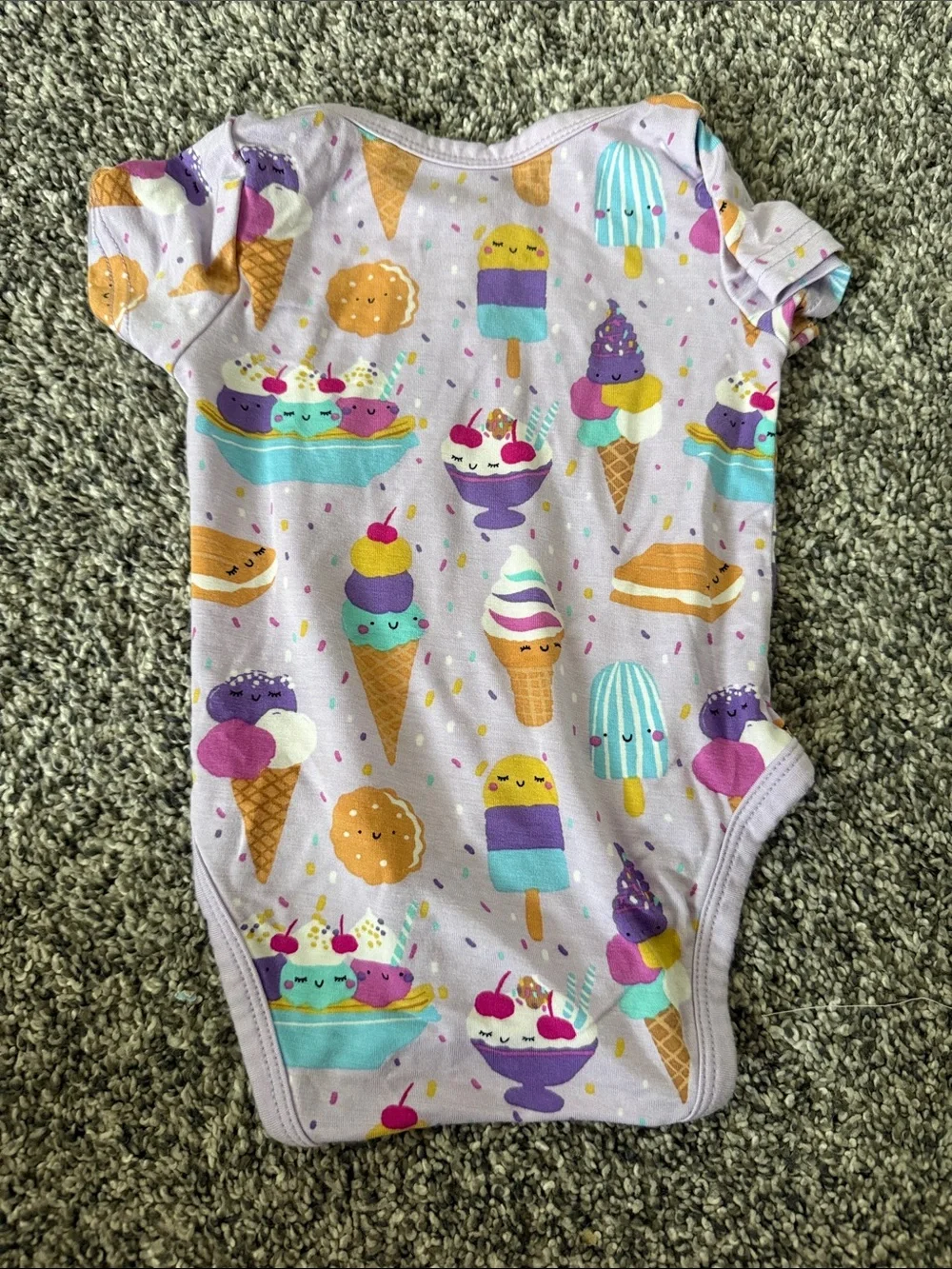 Little Sleepies Bundle Bodysuits Onesies Dress Size 0-3M Ice Cream Butterfly